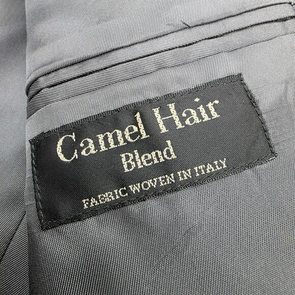 Gianfranco Ruffini Blazer Mens 42R Camel Hair Blend Italy Herringbone Jacket - Picture 3 of 16